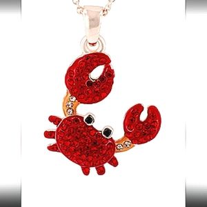 Red Crystal crab necklace